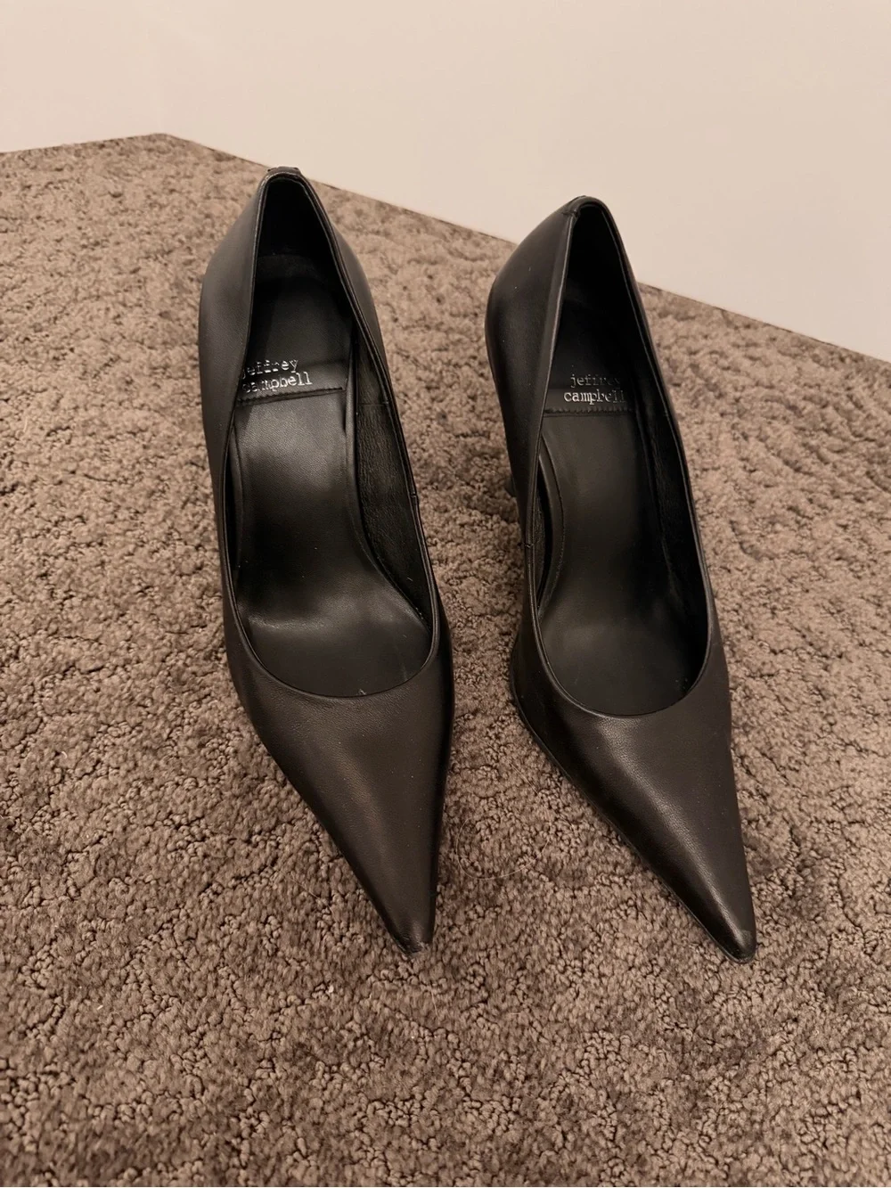 JEFFREY CAMPBELL Classic Black Pointed-Toe Stiletto Pumps - Picture 2 of 6